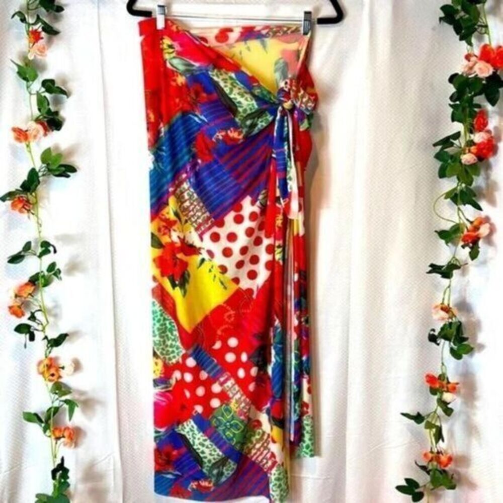 Micas Floral Print Sheer Mesh Swimsuit Coverup M‎